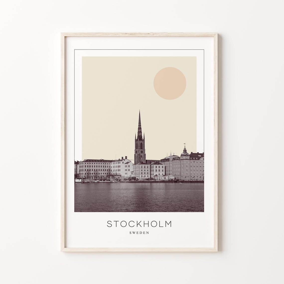 Stockholm Sweden Gamla Stan Waterfront Old Town Skyline Poster