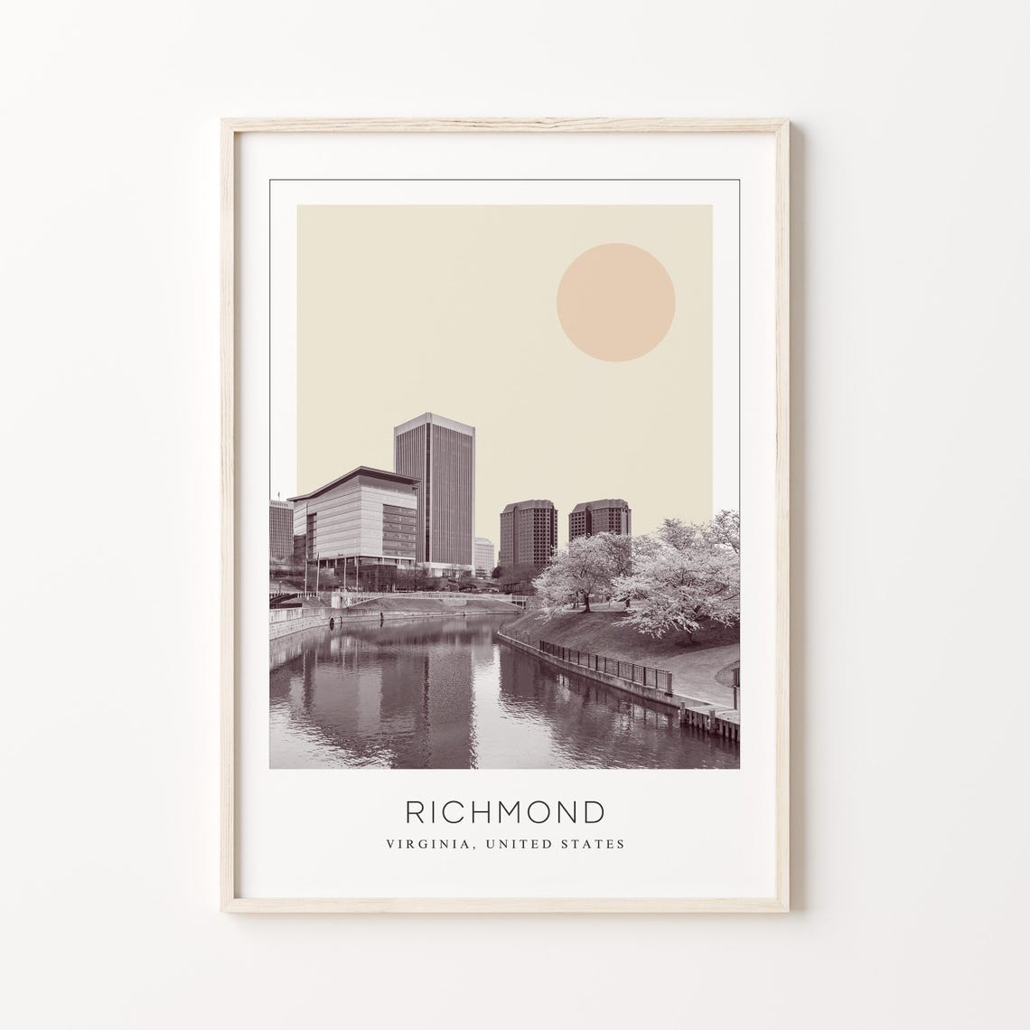 Richmond Virginia Canal Walk Riverfront Minimalist Travel Poster