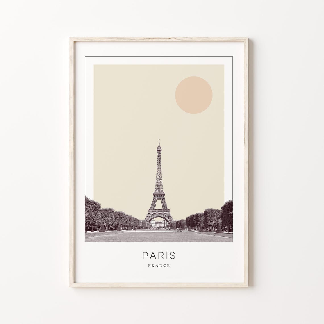 Paris Eiffel Tower Champ De Mars Minimalist France Travel Poster