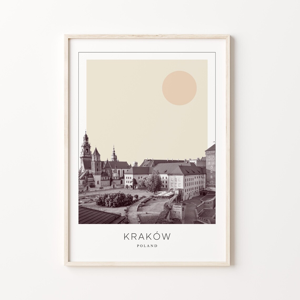 Kraków Minimalist Travel Poster, Poland Art Print