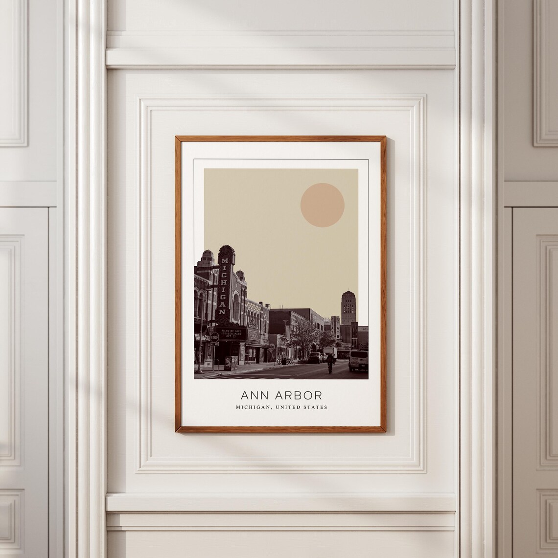Ann Arbor Michigan Theatre Street Minimalist Travel City Poster - Image 2