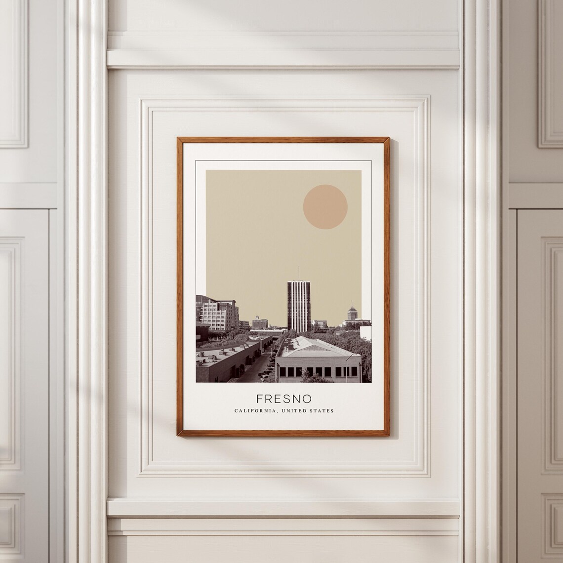 Fresno California Downtown Skyline Minimalist Travel Photo Poster - Image 2