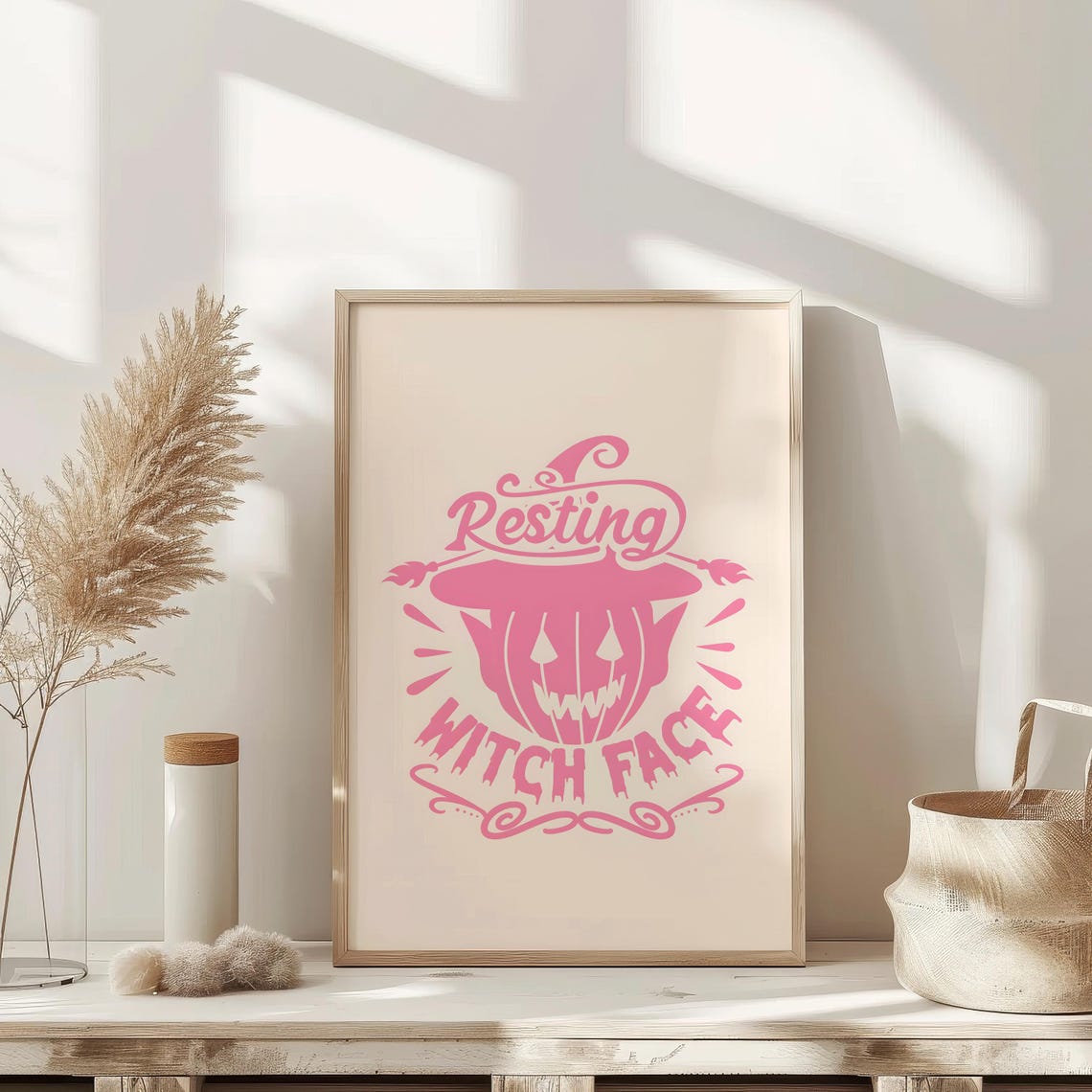 Resting Witch Face Funny Pink Halloween Quote Typography Poster - Image 3