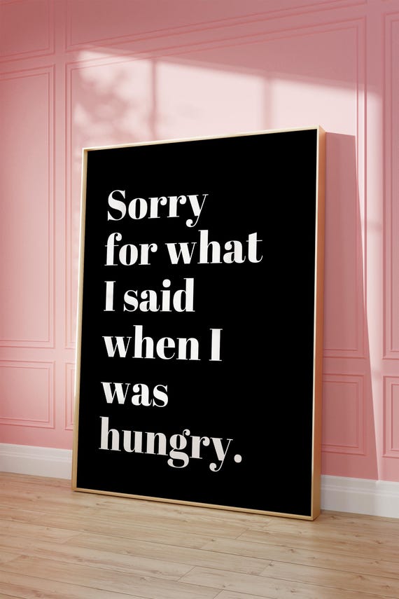 Said When Was Hungry Wall Art Print Vintage Bar Cart Retro Aesthetic Kitchen Decor Poster Apartment Decor Instant