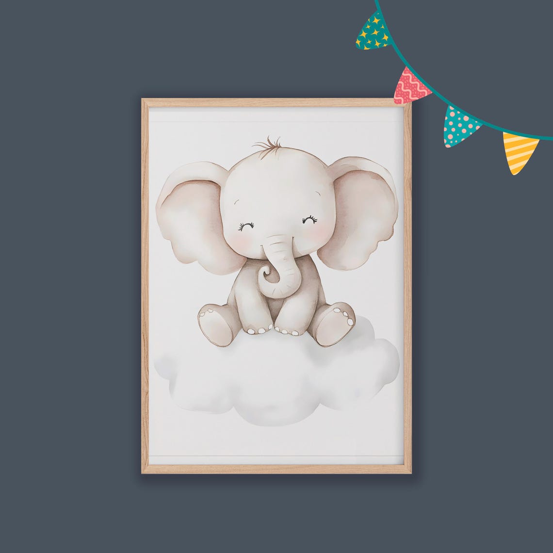 Elephant Nursery Decor Baby Room Wall Art Nursery Decor Prints Animal Boho Kids Room Decor Instant