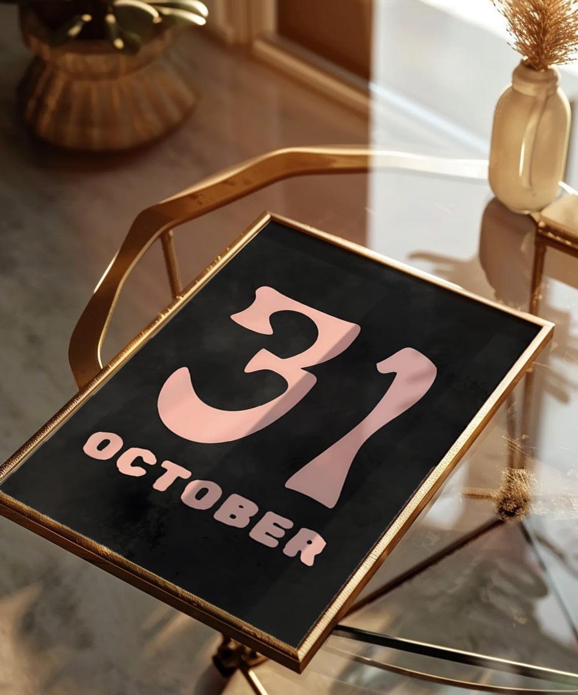 October 31 Halloween Date Bold Pink Black Typography Number Poster - Image 3