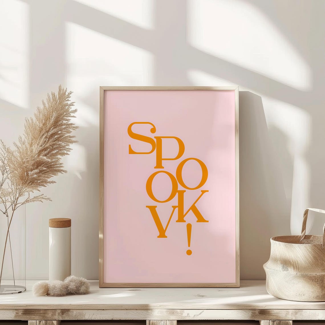Spooky Orange Playful Typography Pink Halloween Party Decor Poster - Image 4