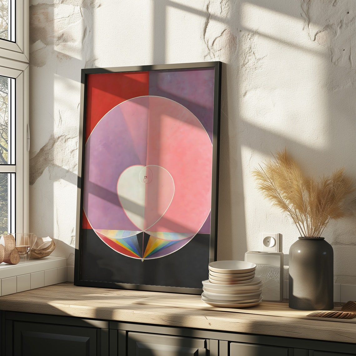 Hilma af Klint Pink Spiral Rainbow Mystical Abstract Art Poster - Image 2