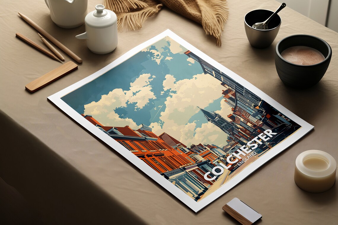 Colchester Historic High Street Church Tower Essex England Poster - Image 2