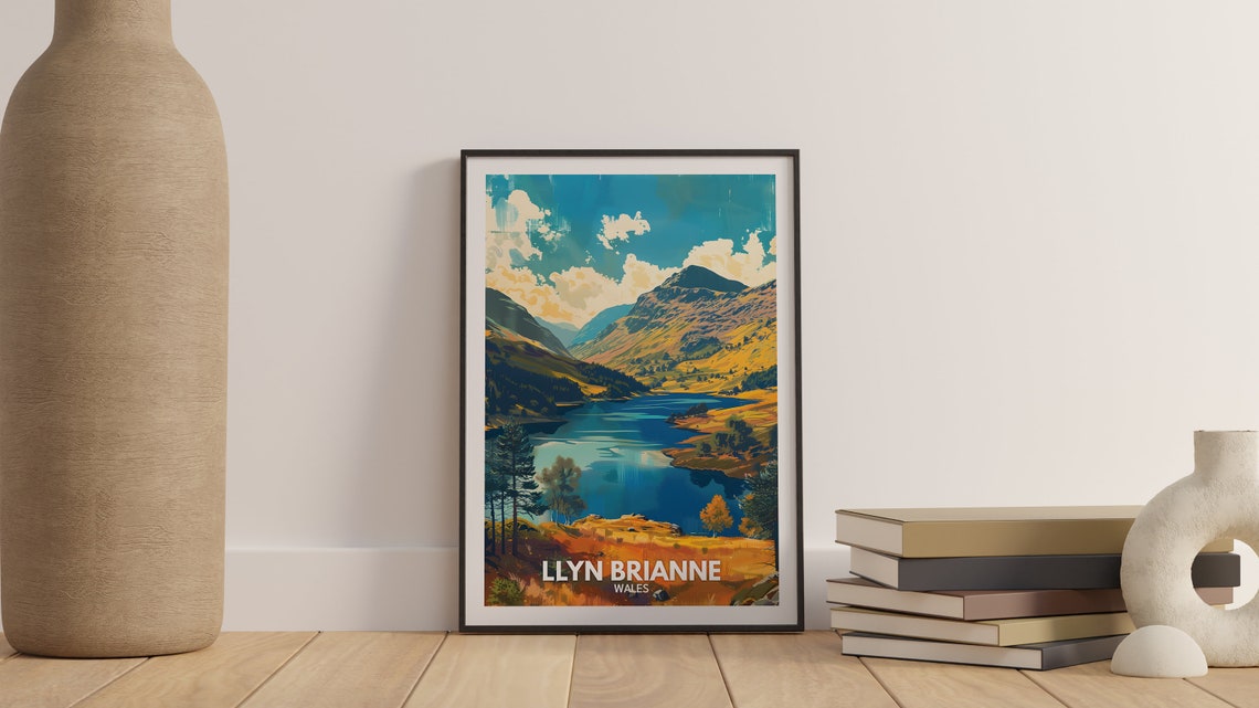 Lake Llyn Brianne Print Lake Llyn Brianne Poster Wales Lake Travel Poster Lake Wall Decor United Kingdom Lake Art Wales Nature Poster - Image 3