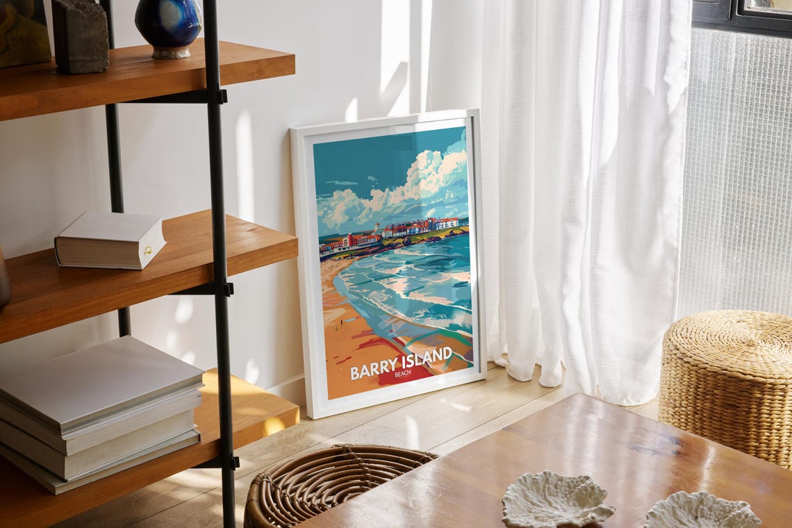 Barry Island Beach Print Barry Island Beach Poster Barry Island Travel Poster Barry Island Wall Art Uk Beach Art Uk Natural Prints - Image 2