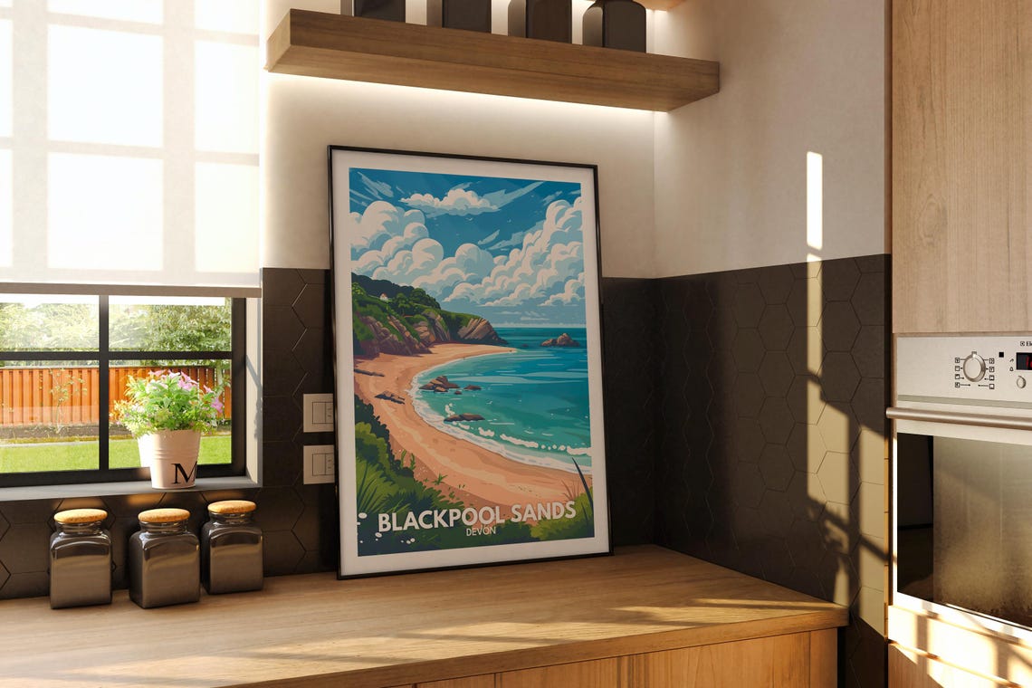 Blackpool Sands Devon Secluded Cove Golden Beach Scenic Poster - Image 3