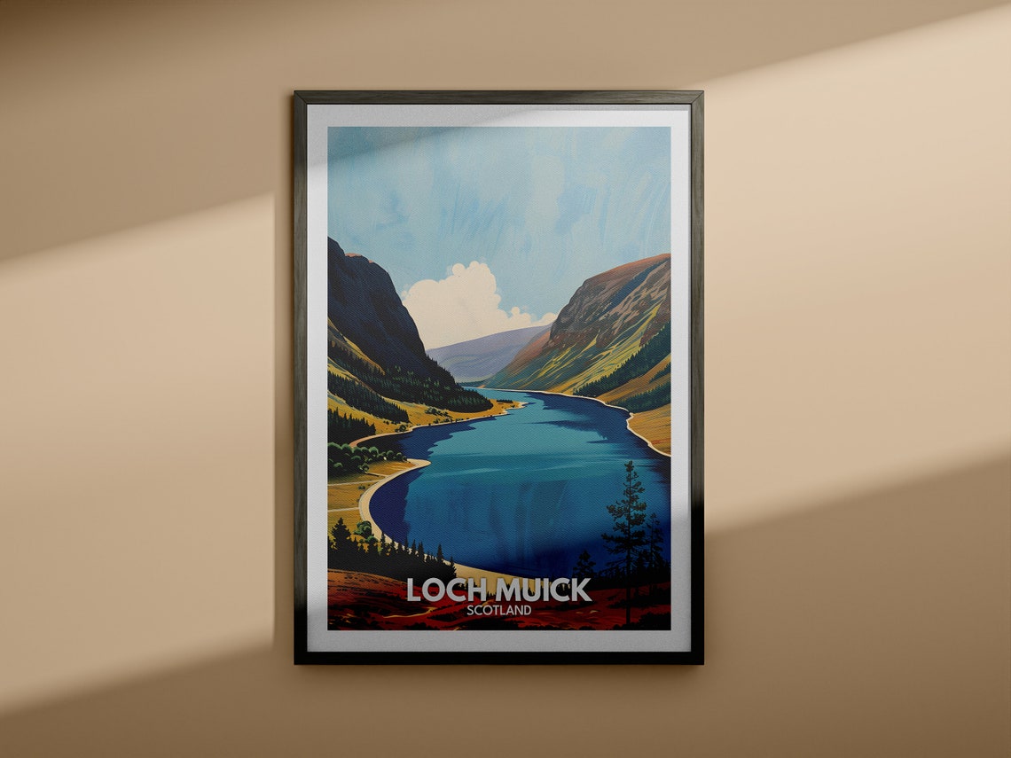 Loch Muick Print Loch Muick Poster Scotland Lake Travel Poster Lake Wall Art Decor United Kingdom Lake Art Scotland Nature Poster - Image 4