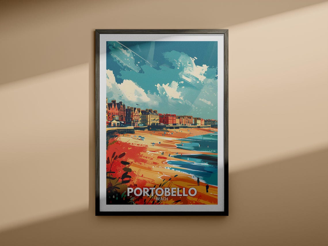 Portobello Beach Edinburgh Seaside Sands Sunny Travel Poster - Image 4