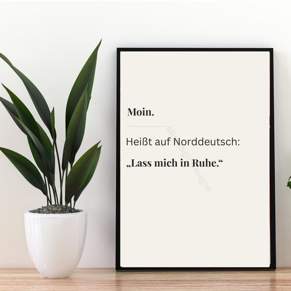 Moin Poster North German Saying Funny Wall Art Minimalist Decor Gift For Northerners A1a5