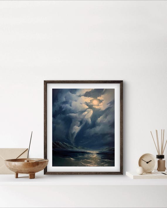 Reaching for the Moon Orca Coastal Art Print