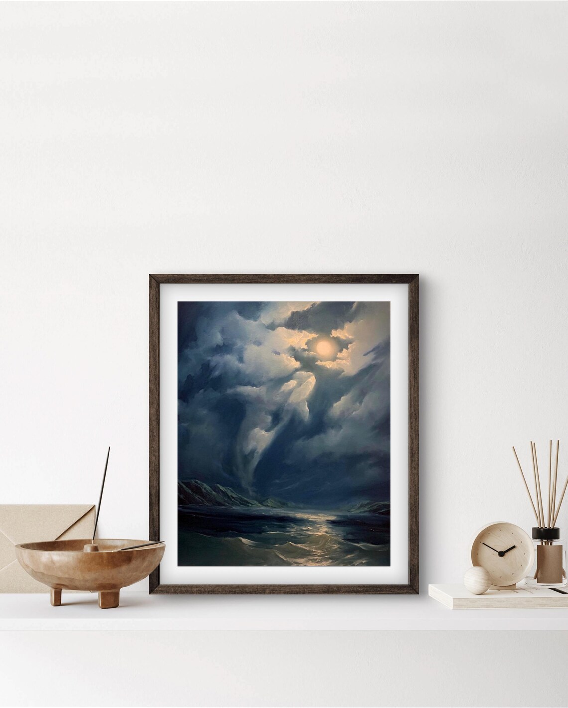 Reaching for the Moon Orca Coastal Art Print