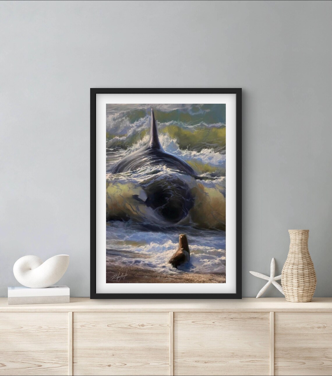 Faith And Fate Orca Art Print, Ocean Seascape