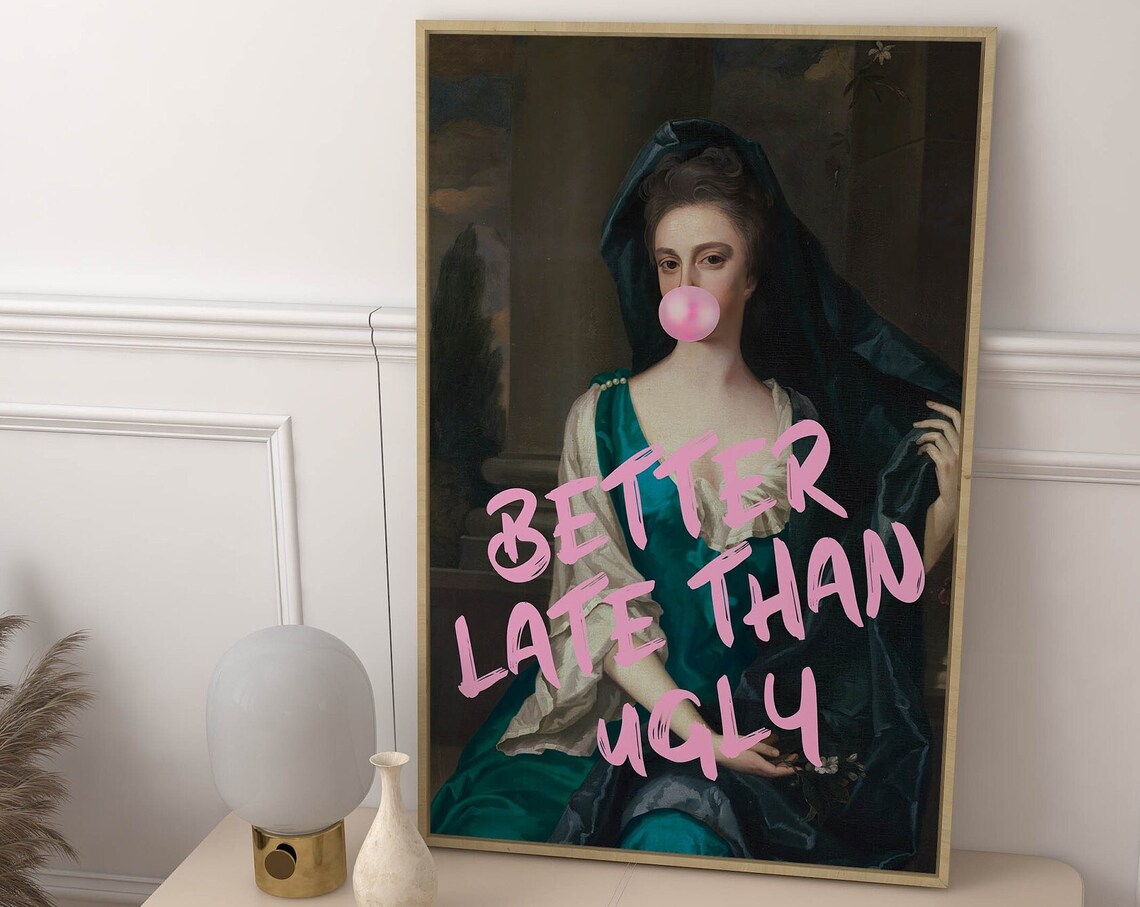 Funny Quote Art Print, Preppy Y2K Room Decor
