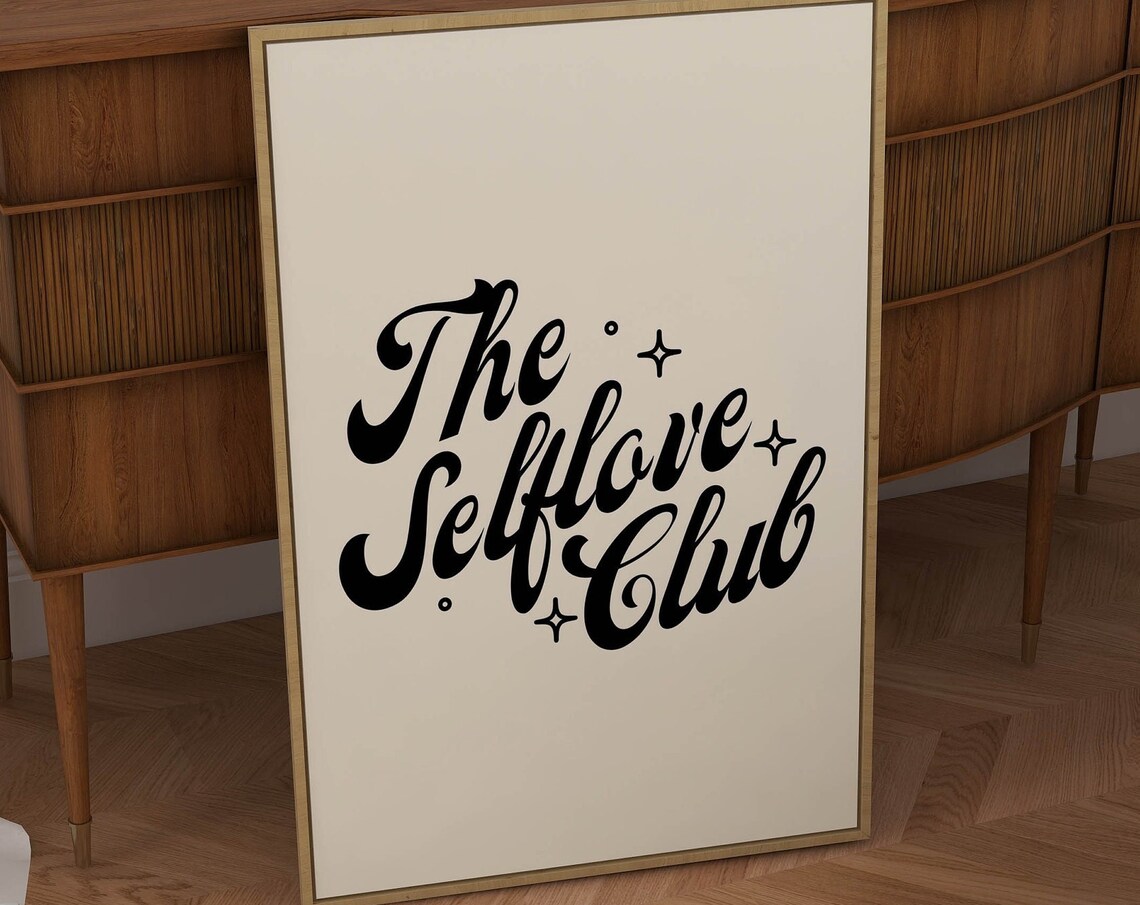 Selflove Club Retro Wall Art Print, 70s Style