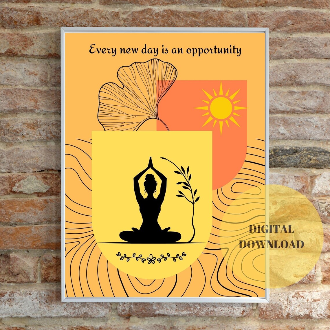 Meditating Woman Yoga Pose, Bedroom Decor