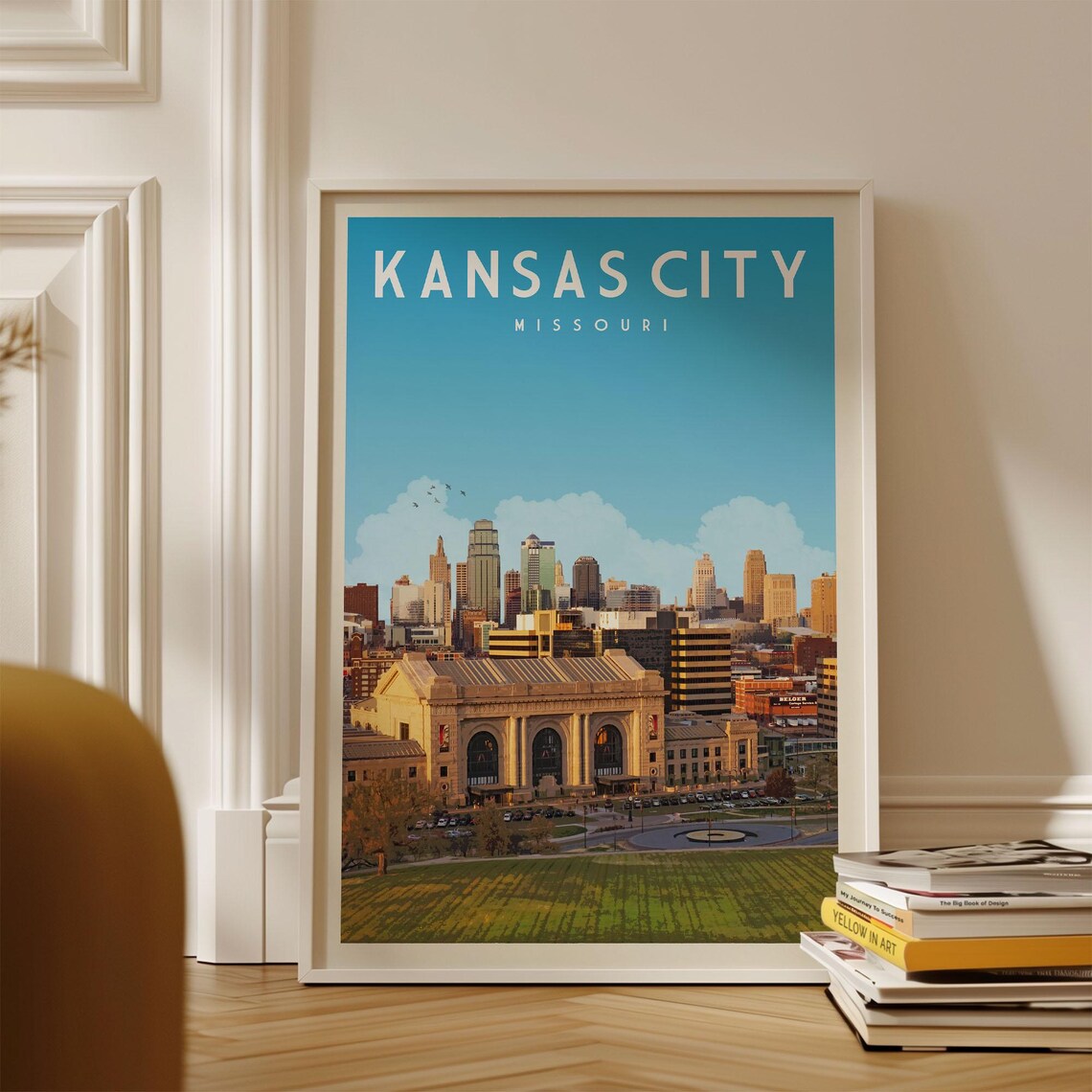 Kansas City Vintage Travel Poster, Missouri Skyline