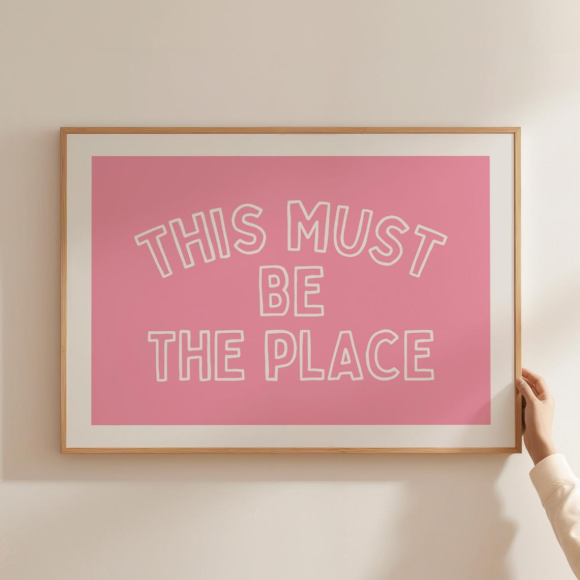 This Must Be The Place Pink Retro Quote Typography Home Poster