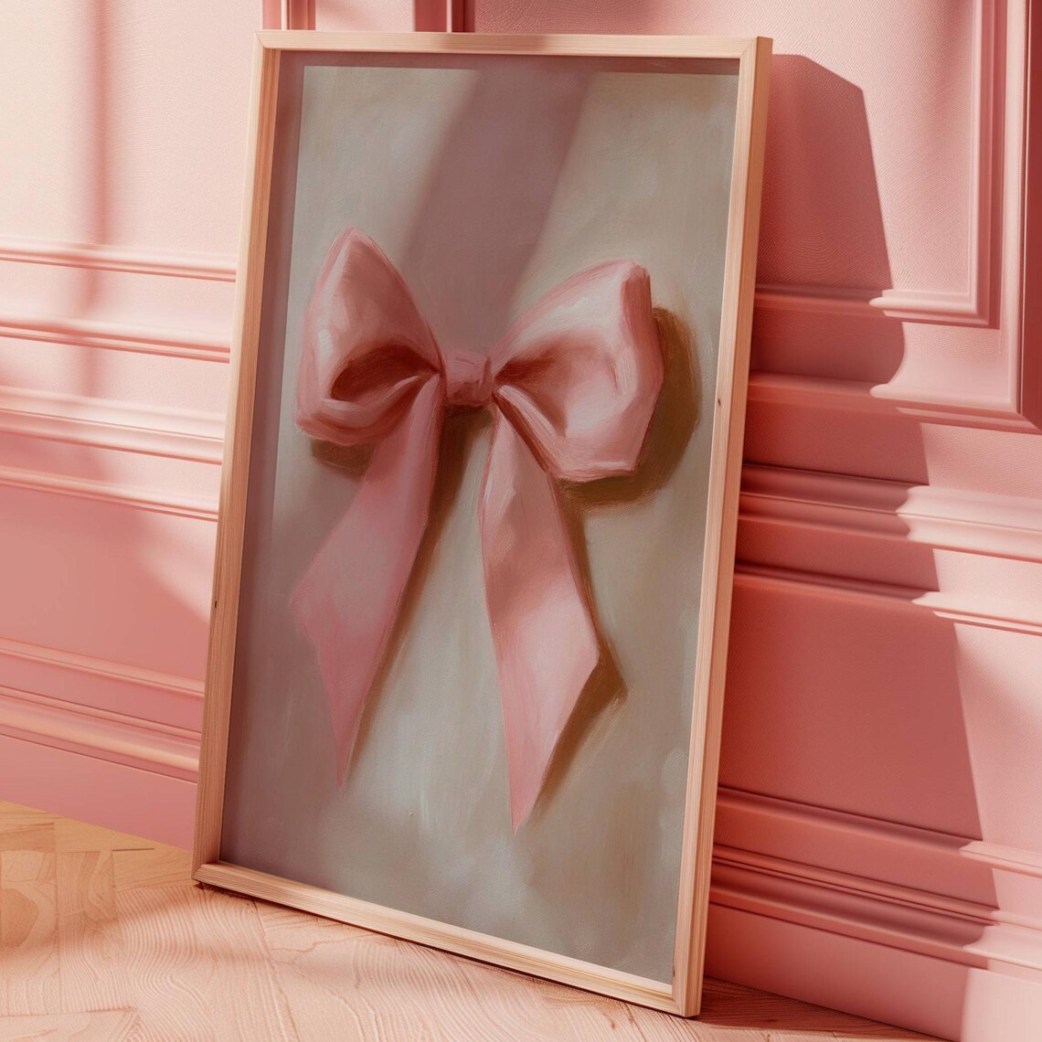 Pink Satin Bow Painting Coquette Nursery Wall Decor Art Poster - Image 4