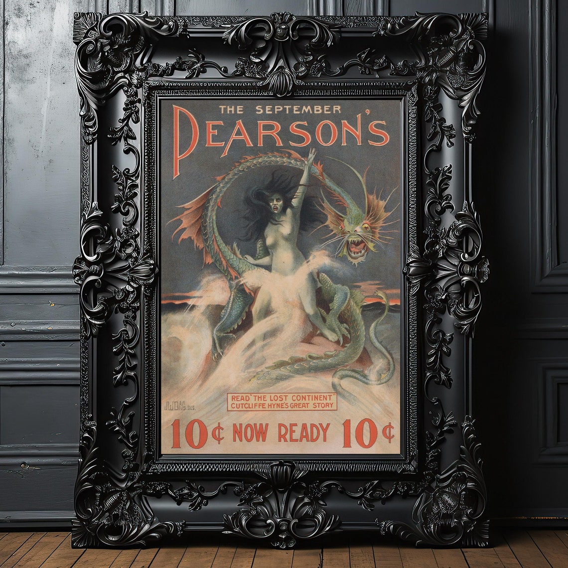 September Pearsons Lost Continent Dragon Vintage Magazine Poster - Image 5