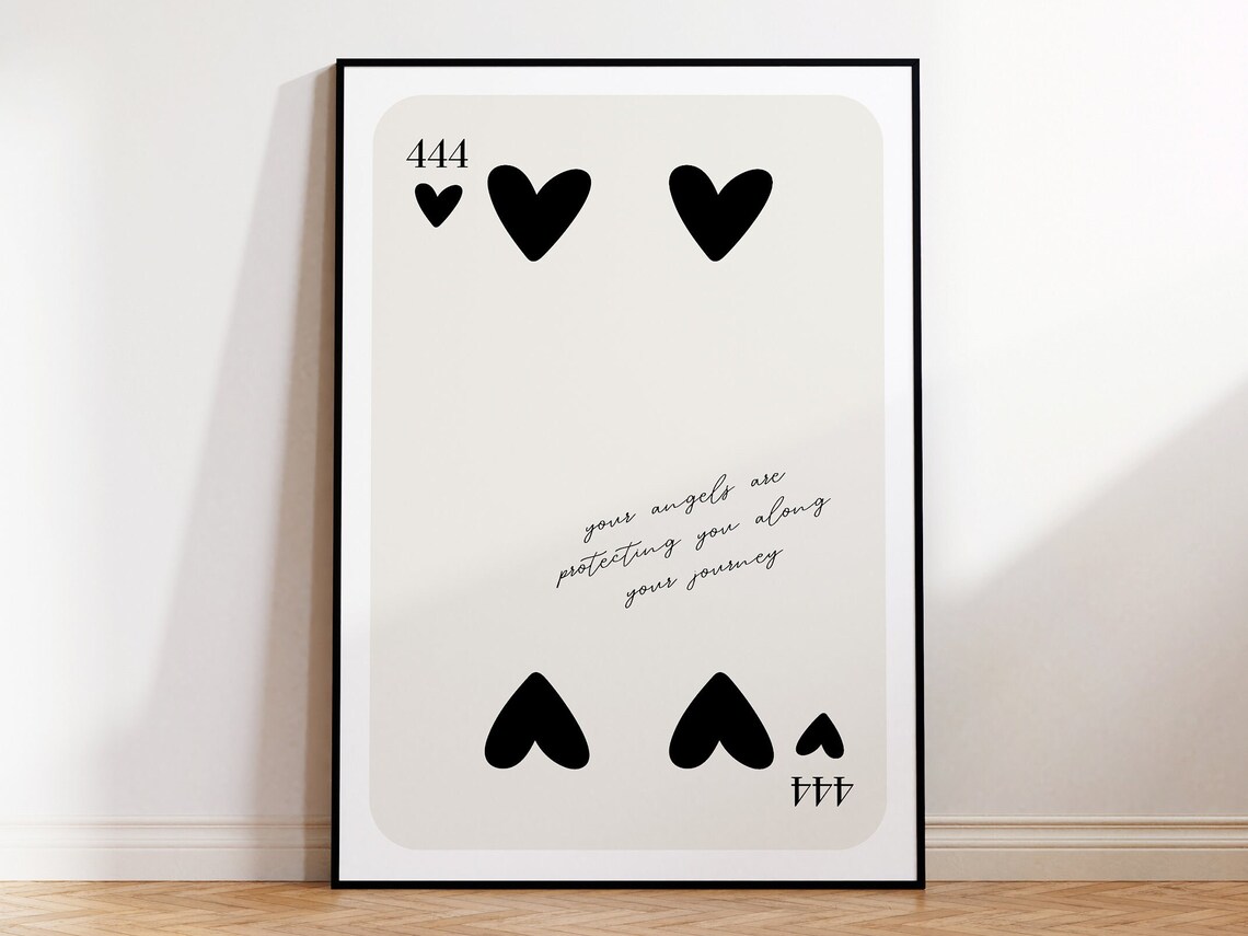 Angel Number 444 Playing Card Poster, Wall Art Print - Image 2