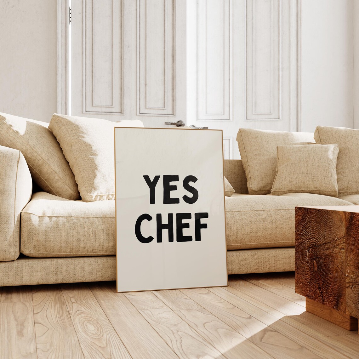Yes Chef Print Cute Kitchen Wall Art Kitchen Print Trendy Kitchen Poster Minimalistic Kitchen Wall Art Cooking Wall Art - Image 2