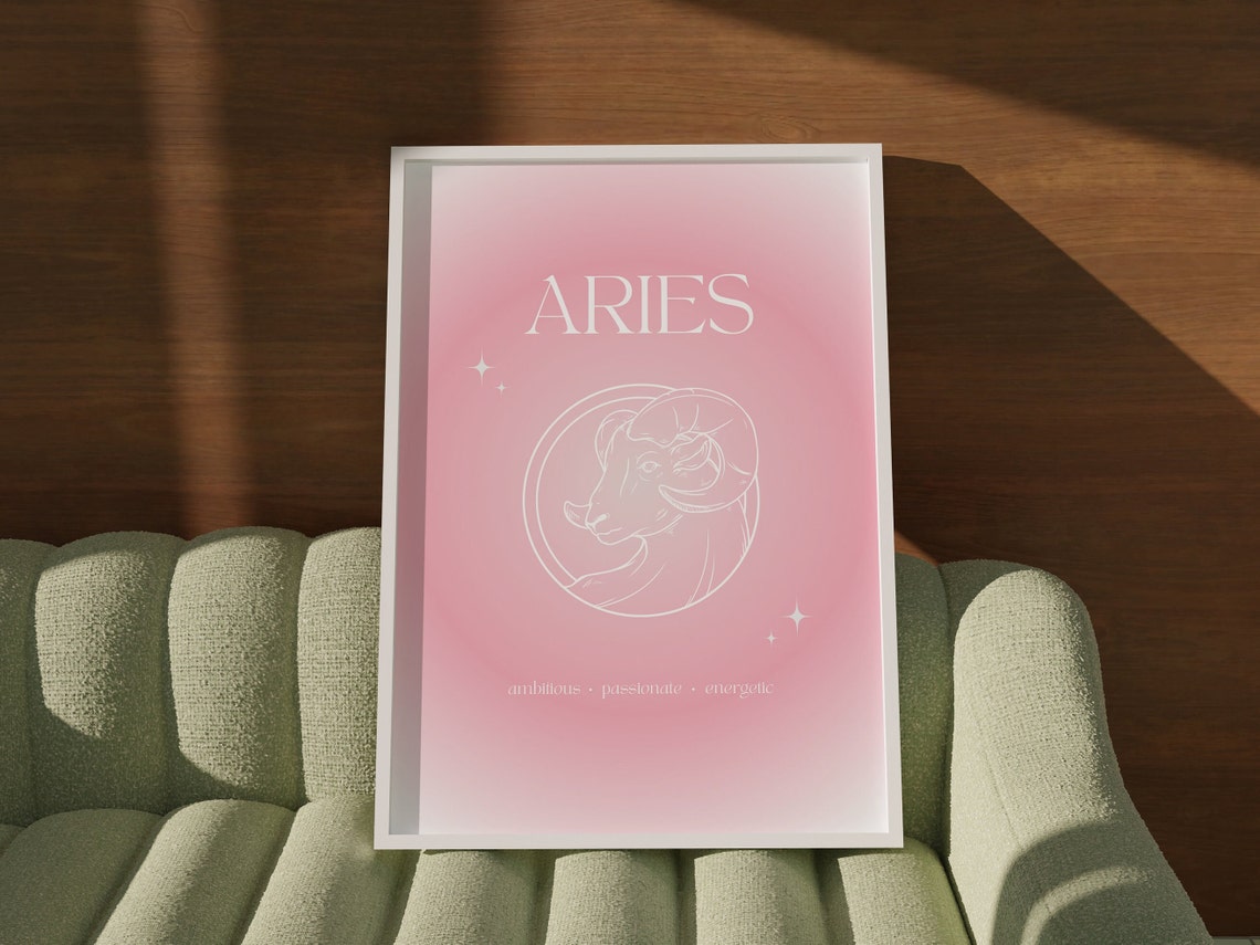 Aries Zodiac Poster, Star Sign Wall Art - Image 2