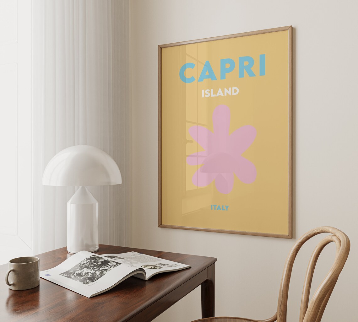 Capri Coast Minimalist Travel Poster, Italy Beach Art Print - Image 5
