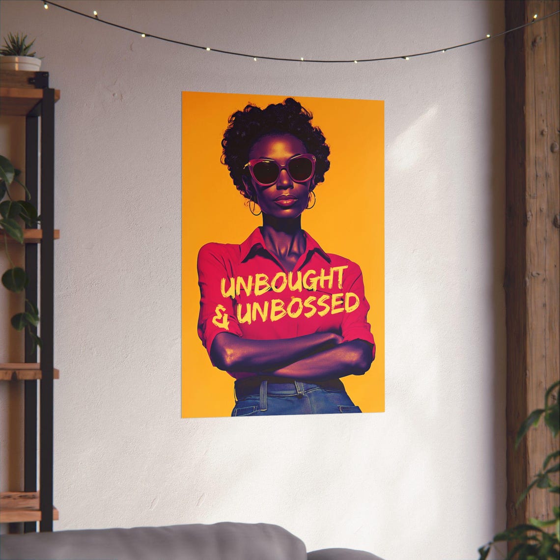 Unbought and Unbossed Confident Woman Power Retro Portrait Poster - Image 3