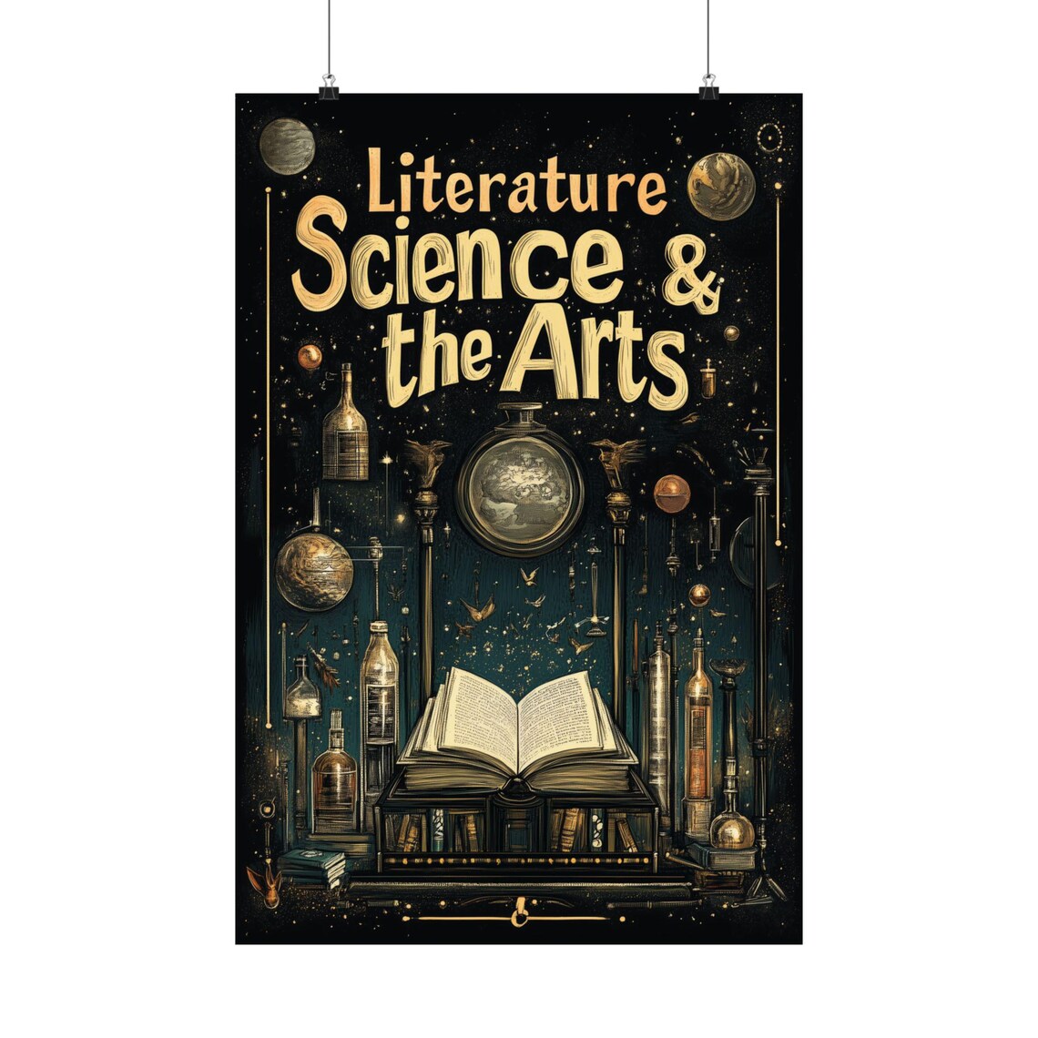 Literature Science and the Arts Vintage Celestial Book Poster