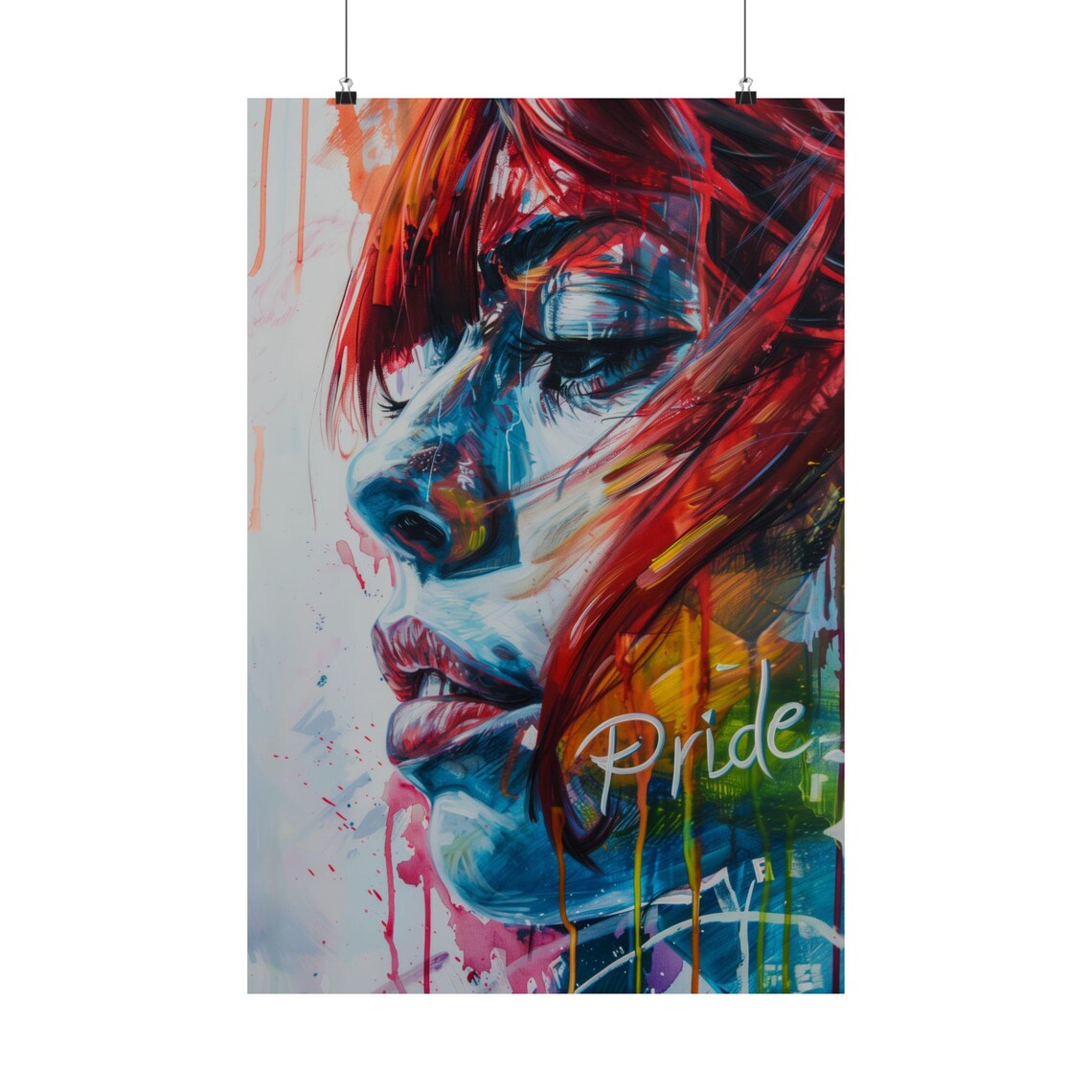 Pride Graffiti Woman Face Bold Street Art Portrait Statement Poster