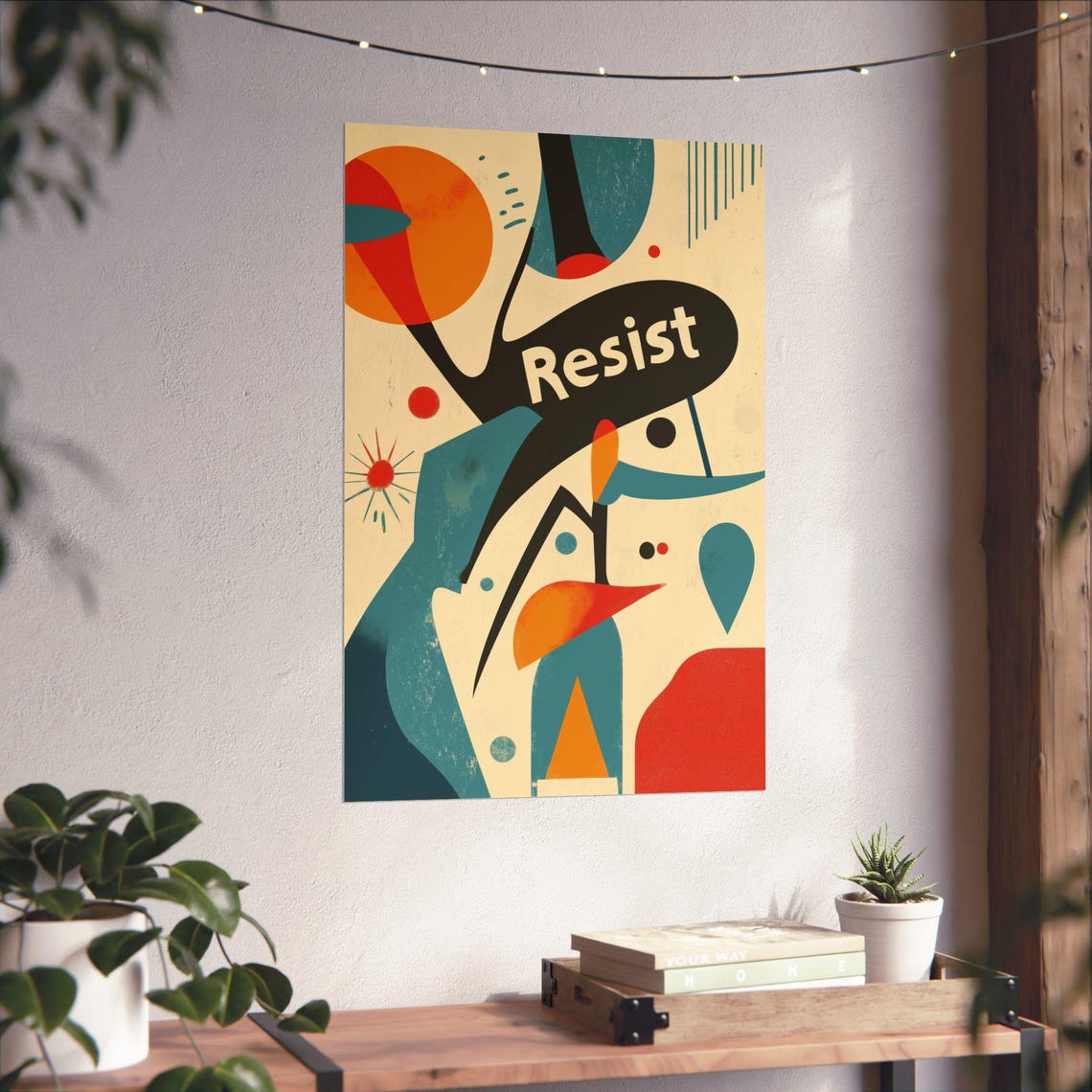 Resist Abstract Mid Century Modern Shapes Protest Statement Poster - Image 4