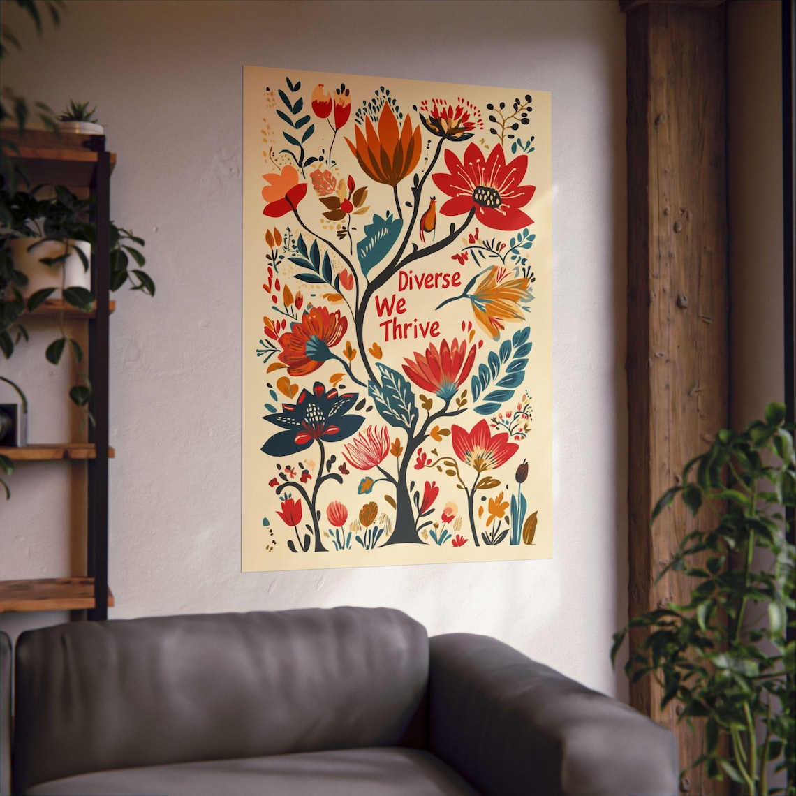 Diverse We Thrive Poster, Immigration And Culture
