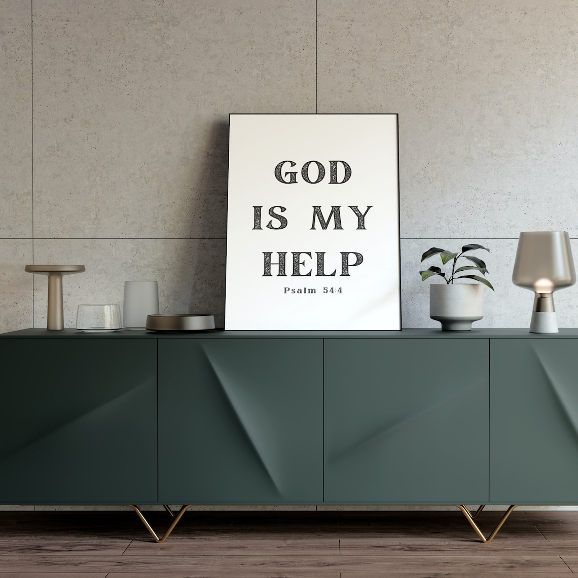 God Is My Help Psalm 54 4 Bold Serif Typography Faith Poster - Image 3
