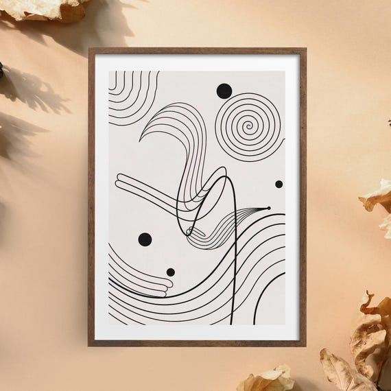 Abstract Line Art - Minimalist Geometric Art Print