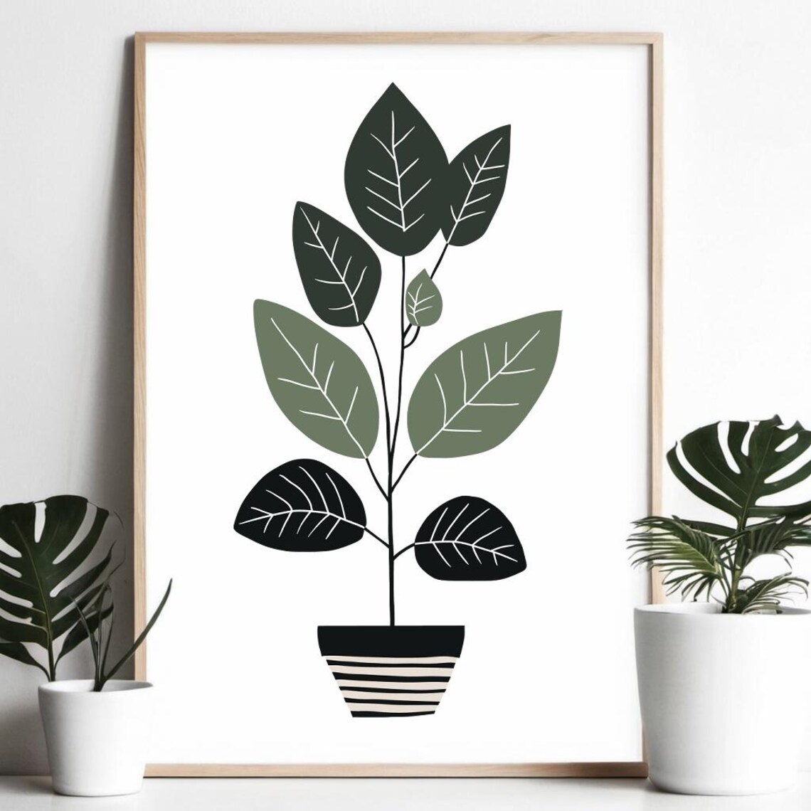 Scandinavian Ficus Minimalist Botanical Art Print