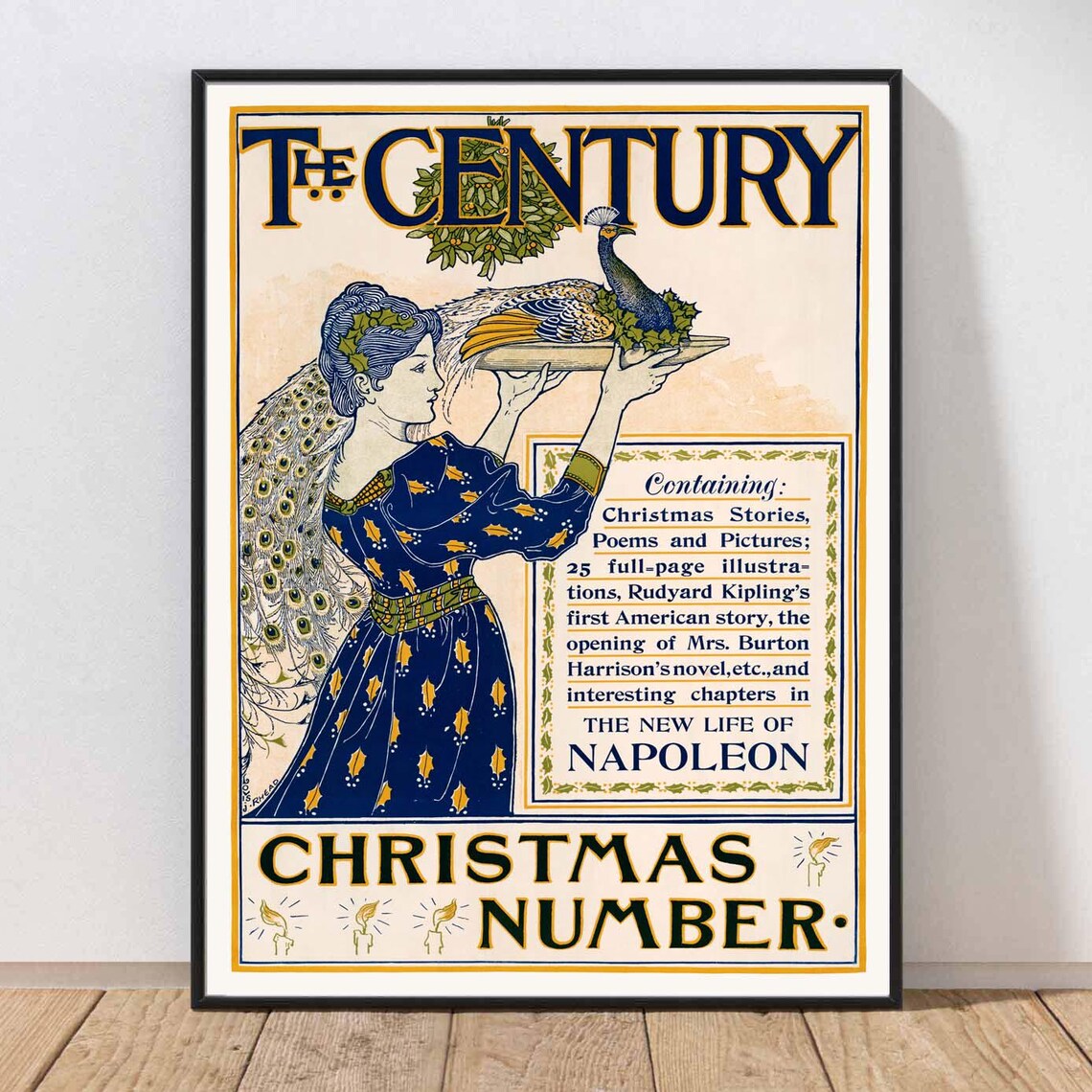 The Century Christmas Number Vintage Magazine Cover Art Nouveau Poster