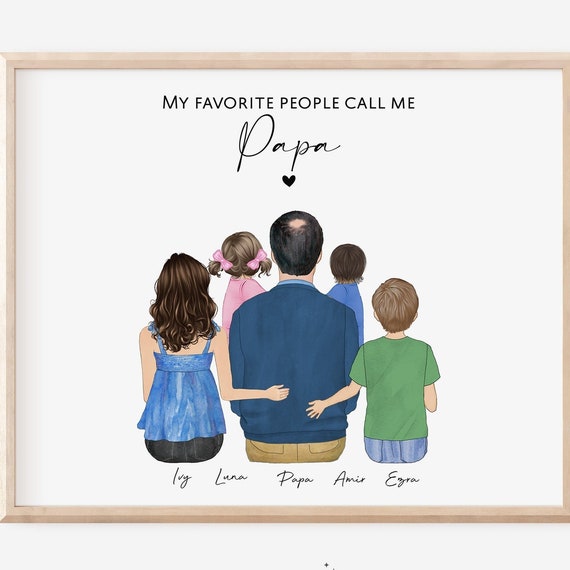 Personalized Birthday Gift For Grandpa From Grandkid Grandkids Print Custom Birthday Gift For Papa Pawpaw Pop Grandfather Drawing