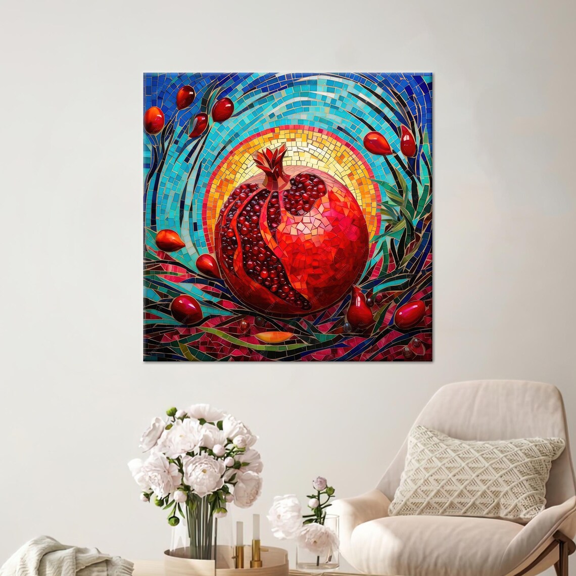 Pomegranate Decor, Modern Personalized Gift For Mom