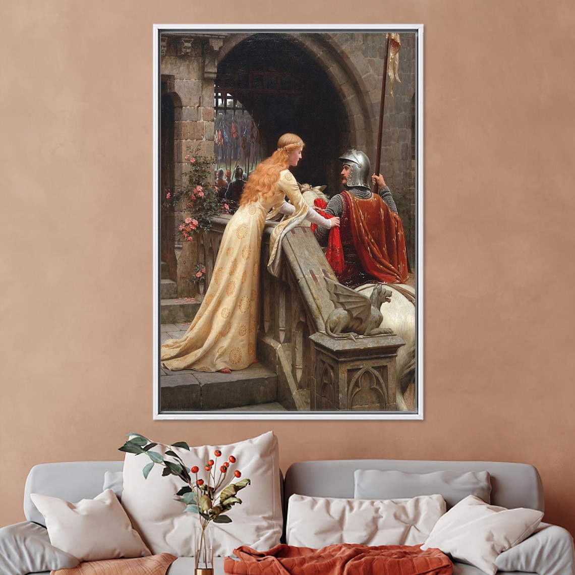 Edmund Leighton God Speed, Renaissance Art Print - Image 4