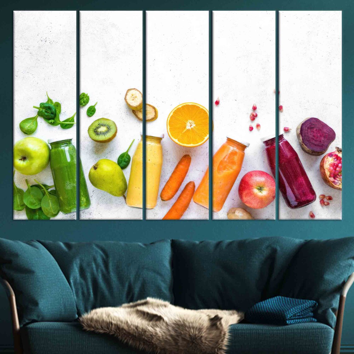 Vegetables and Fruits Colorful Kitchen Wall Art - Image 2