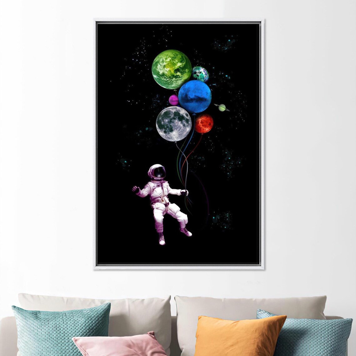 Astronaut Decor Planet Balloon Kids Room Art - Image 4