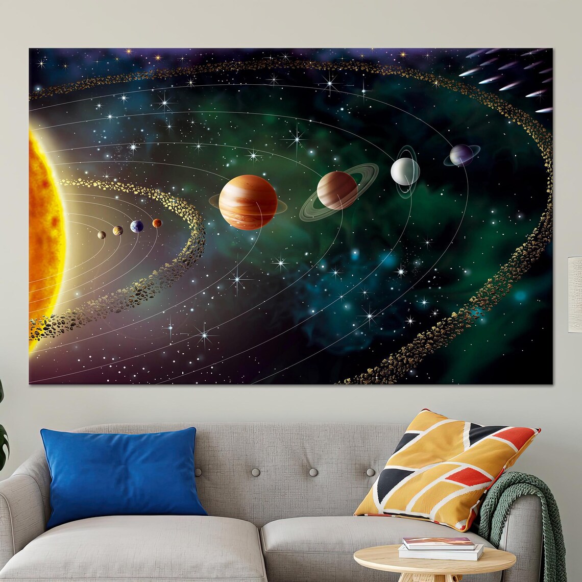 Solar System Art, Modern Space Wall Hanging