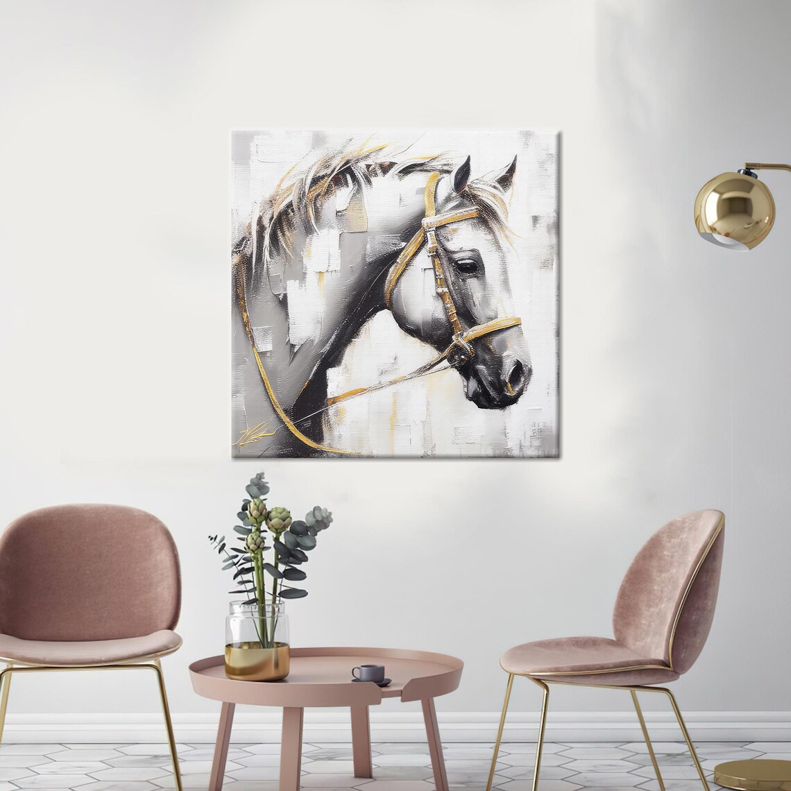 Horse Painting, Animal Art Kitchen Decor