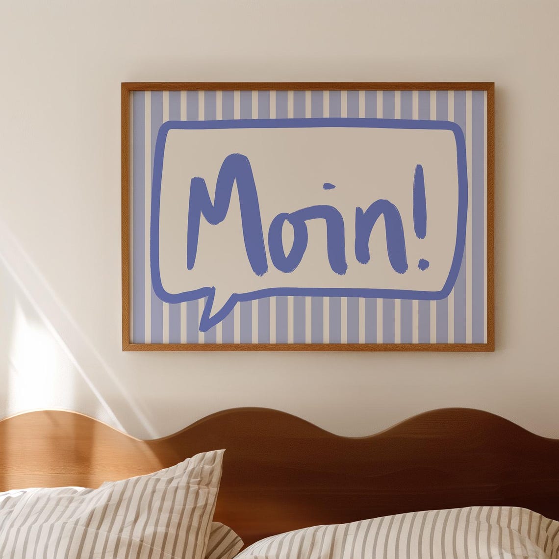 Moin Playful German Greeting Blue Speech Bubble Typography Poster